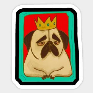 Sad Mops King Dog Lover Retro Sticker